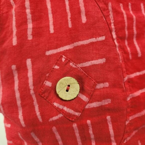 Vintage 90s Pink 100% Linen Shift Dress Sleeveless Pockets Lagenlook Summer Boho - Picture 4 of 13